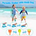 Beach Toys, Collapsible Sand Toys - 9pcs Sand Castle Building Kit: Foldable Sand Buckets, Shovels, Castle Molds & Packable Mesh Bag - Sandbox Toys for Toddlers, Kids Ages 3-12, Beach Travel