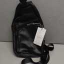 Seoky Rop Men Leather Sling Bag Purse Waterproof Crossbody Chest Bag Sling Backpack with USB Charging Port One Shoulder Bag Black