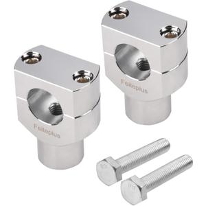 ROUND 1" Handlebar Bar Risers Motorcycle Bar Clamps Compatible with Harley Handle Bar Riser Extension Kit Chrome,1.5inch Raise