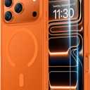 SPIDERCASE Magnetic for iPhone 17 Pro Case, with 2Pcs Tempered Glass Screen Protector Translucent Matte Anti-Scratch Anti-Fingeprint Slim Phone Case for iPhone 17 Pro 6.3, Cosmic Orange