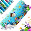XIYUNTE Baby Bath Mat for Tub Non Slip Kids Bath Mat - 40''x16'' Extra Long Cartoon Bathtub Mat Non Slip Kids Shower Mat Eco-Friendly Toddler Bath Mats with Suction Cups, Machine Washable