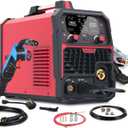 Aluminum MIG Welder with Pulse 200A 7 in 1 Gas MIG/Pulse MIG/Gasless Flux Core/Stick/Lift TIG/Spot Weld/Spool Gun Compatible 110V/220V Multiprocess Welding Machine