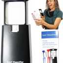 EasY Magnifier Small Pocket Magnifying Glass 3X with LED Light For Reading Fine Print; Mini Lighted Hand Held Acryl Lens; Read Lables In Stores; Magnify Glasses For Close Work;Helpful Gift For Seniors