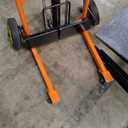 Material Lift Winch Stacker, 440 lbs Capacity Table Cart, 35.4" Lifting Height Manual Forklift Stacker, Pallet Jack Truck Dolly with Swivel Casters and Lift Plate (Orange)