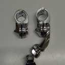 HY-SPEED 32mm 1-1/4" Short Angled Adjustable Highway Foot Peg 1.25" Crash Bar Mount Kit Fits For Softail Sportster Electra Road Glide Road King Street Glide (2x Mounting Clamps, Chrome)