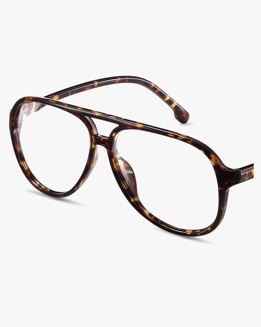 livho Vintage Aviator Blue Light Blocking Glasses, Fashion Oversized Frames for Eye Strain Relief, Unisex Design