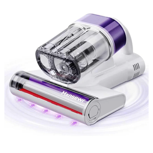 Mxnsewr Mattress Vacuum Cleaner, Ultrasonic Bed Vacuum Cleaner with 18Kpa Strong Suction, 150°F Heat & 253.7nm UVC Light, Intelligent Dual Cup, OneClick Dust Removal for Bed, Sofa, Pet Hair, White