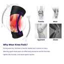 (4 in 1) Professional Knee Brace Built-in Copper Joe Full Leg Compression Sleeve, Adjustable and Detachable Straps - Knee Brace for Men & Women, with Patella Gel Pads & Side Stabilizers, Knee Support Protector for Running, Meniscus Tear, Arthritis