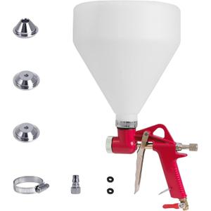 Drywall Texture Sprayer,Air Texture Gun 1.5 Gallon with 3 Nozzle (4.0mm/6.0mm/8.0mm) for Orange Peel Knockdown (Red)