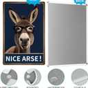 Funny Donkey Bathroom Sign  Farm-Style Humorous Tin Plaque for Restroom or Toilet  Metal Wall Decor for Home or Farmhouse  Ideal Gag Gift  8x12 Inc