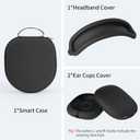 Yinke Smart Case for AirPods Max Headphones Supports Sleep Mode, with AirPods Max Silicone Earpad Cover and Headband Cover Anti-Scratch Accessories, Hard Organizer Portable Carry Travel
