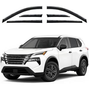 Shatterproof Out-Channel Window Deflectors for Nissan Rogue 2021-2025, Rain Guards, Window Visors for Cars, Vent Deflector, Car Accessories, 6 pcs (for Rogue 21-25 6-Piece Chrome)