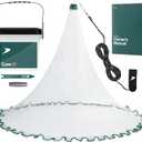 American Pro Cast Net - 12ft - 3/8" Mesh - Real Lead 1-lbs/ft Double Line - 2024 Upgraded & Optimized - Old Salt Premium Cast Nets for Fishing - E-Book & Utility Box Included