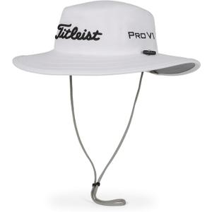 Titleist Men's Tour Aussie Golf Hat, White/Black (White)