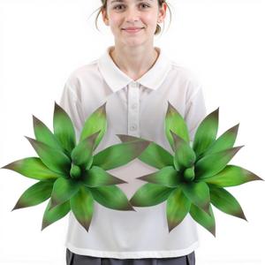 Velener Artificial Outdoor Agave Plant - Small Size UV Resistant Fake Agave Plants for Indoor and Outdoor Decor(Purple, 14 Inch)-2 Pack