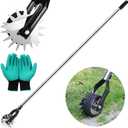 [2025 Upgraded] Wheel Rotary Edger  Manual Lawn Edger Tool, Adjustable 63 Length, Sturdy 4-Section Stainless Steel Trimmer for Grass & Weed Edging, Ideal for Garden Landscaping & Yard Maintenance