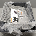 Stainless Steel Cat Litter Box with Enclosure, Large Litter Box for Cats and Kittens, Smooth Easy Clean Interior, Durable Metal Design with Cover, Litter Shovel, Pad and Footboard Included (Black)