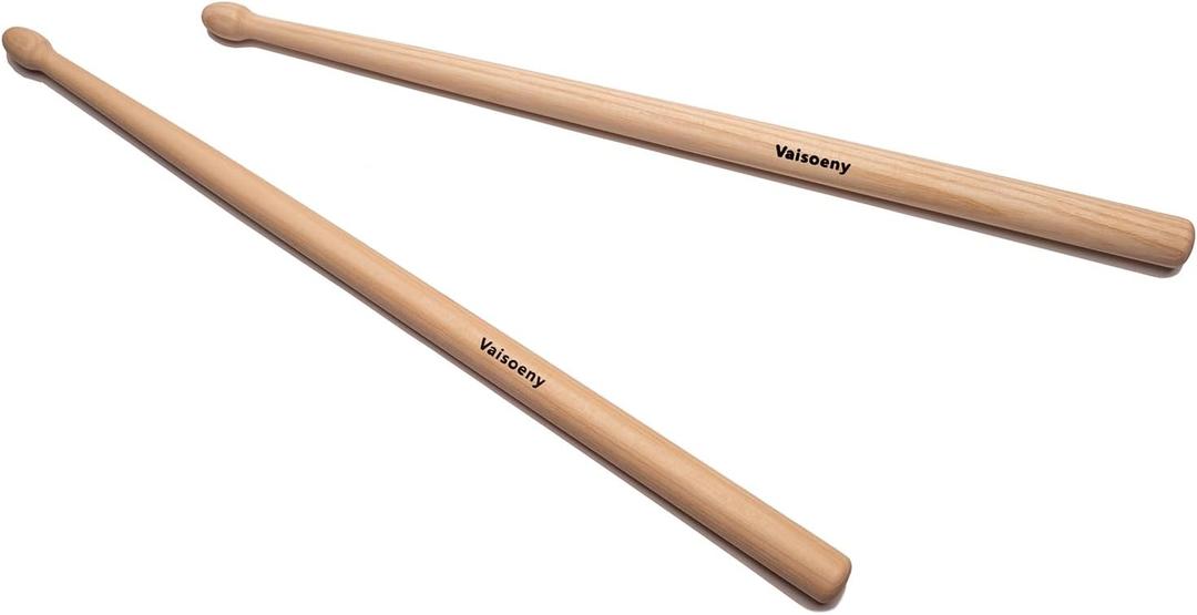 Marching Drum Sticks, Hickory Marching Snare Sticks, Oval Tip, 1 Pair | Heavy duty 16"x0.8" marching sticks with oval wood tip. Professional snare drum sticks 1 pair.