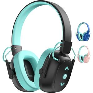 Kids Bluetooth 6.0 Safety Earmuff for Kids, 29dB SNR Noise Cancelling Headphones with 94dB Lock Noise Reduction, 80H Playtime, Hearing Protection for Autism, Travel, Monster Jam, Black