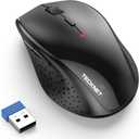 TECKNET Wireless Mouse, 2.4G USB Computer Mouse with 6-Level Adjustable 4800 DPI, Silent Quiet Click30 Months Battery, Ergonomic Grips, 6 Buttons Portable for PC, Chromebook, Mac - Black