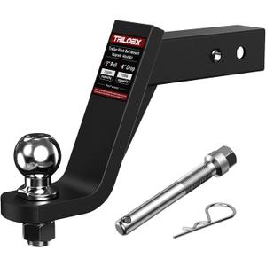 Trailer Hitch Mount with 2-Inch Ball, Fits 2-in Receiver, 6" Drop, 7,500 lbs, Includes 5/8 Screw-in Hitch Pin