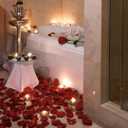 2 x JUPOZOP 2200 PCS Artificial Fake Pink Rose Petals for Wedding, Romantic Night for Her/Him Set, Engagement, Flower Decorations, Event, Party, in Bulk (Dark-Red, 2200pcs)