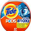 Tide 4-n-1 Ultra Oxi PODS Laundry Detergent Pacs, 57 Count, HE Compatible, Built in Pre-treater for Stains