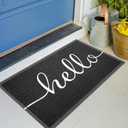 KILOCOCO Outdoor Mat Front Door Mat Welcome Mats Low Pile Doormat Entrance Non-Slip High Traffic Area Easy Clean Rubber Backed Entry Mats Hello Doormats for Garage Yard Patio Kitchen Indoor,18"x30" (1'6" x 2'6" (Rectangular))