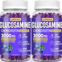 3000MG Glucosamine Chondroitin MSM Gummies - 2 Pack Advanced Joint Support Supplement, Calm Gummies Magnesium, Antioxidant Immune Support, Bone and Joint Flexibility, Strength and Mobility