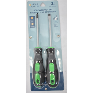 Key & Castle Screwdriver Set Slotted/Phillips 2 Piece Kit Comfort Handle Tools