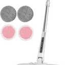 Cordless Electric Mop, Electric Spin Mop with LED Headlight and Water Spray,60 Mins Spin Power Scrubber Mops for Floor Cleaning,2000mAh Battery,350ml Water Tank, Light Weight, Standing Storage