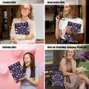 4 x Book Lovers Book Sleeve, Book Accessories Bookish Gifts Book Gifts Friendship Christmas Birthday Gifts for Women Floral Lovers Teacher Mom, Aesthetic Book Pouch Book Protector, Purple Flowers