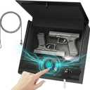 BE-TECH Biometric Gun Safe for Handgun, 3-Way Quick Access Fingerprint Pistol Safe Gun Lock Box, High Tensile Alloy Steel Hand Gun Safes with Cable Sponge for Home, Bedside Nightstand Drawer Car