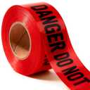 Danger Do Not Enter Tape 3 inch X 1000 feet • Red with a Bold Black Print for High Visibility • 3 in. Wide for Maximum Readability • Tear Resistant Design