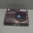 Sunoony Portable CD Player with Bluetooth, Discman CD Player for Car with FM Transmitter, Rechargeable CD Player Portable with Anti-Skip Protection, Headphones, AUX/USB Supported, LCD (Black)