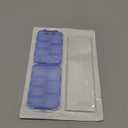 PILABEL Travel Pill Organizer with Bulk Stickers & Labels - Small & Portable Daily Medicine Pharmacy for Pocket, Bag - 14-Compartment Foldable Supplement Box Holder for Fish Oil Vitamin - Clear Blue