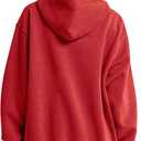 FAIABLE Womens Oversized Acid Wash Hoodie Unisex Heavyweight Cotton Hoodies Fleece Vintage Washed Sweatshirt Women Men (Red, M)