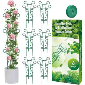 6 Pack Indoor Plant Trellis for Potted Plants, Stackable Garden Trellis for Climbing Plants Outdoor, Small Trellis for Houseplants Rose Hoya Pothos Plant Climber Support