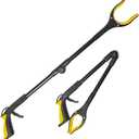 Fish Tank Accessories - 31" Aquarium Tweezers Grabber for Aquarium Landscaping Decoration Grab and Place Garbage Cleanup Foldable Gripper Multi-Function Mobility Aid Reaching Assist Tool(Yellow) (2 Folds-YELLOW)