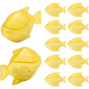 Funmit 12 Pack Universal Humidifier Cleaner Fish Compatible with Almost All Humidifiers and Fish Tanks, Purifies Water, Prevents Hard Water Build-Up, Reduces Scale, Yellow
