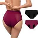 Period Underwear for Women and Teens, Leakproof Menstrual Panties, Viscose Black Brief, Comfort, Breathable (M)