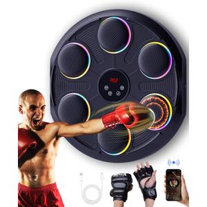 Music Boxing Machine for Adults, Boxing Machine Wall Mounted Music with Gloves, Boxing Music Workout Machine for Home, Indoor and Gym (Ellipses)