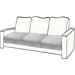 Couch Cushion Cover Velvet 3 Pieces Seat Cushion Cover Stretch Sofa Covers Separate Sectional Sofa Slipcovers Furniture Protector (3-Seater or Backrest, Light Grey)