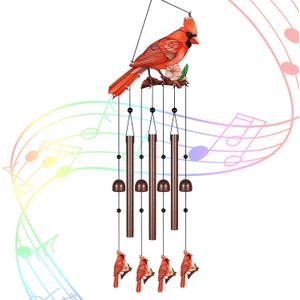 Gifts for Mom, Wind Chimes for Outside Perfect for Outdoor Gardens Patios Home Decor, Features Melodious Tones Create a Zen Atmosphere, Retirement Gifts for Women Men(Colorful Cardinal)