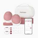 Momcozy Breast Pump Hands Free Mobile Flow | M9, App Discreet Control with Personalized Multi-Modes & 15 Levels, Independent Breastmilk Storage, Wearable Breast Pump M9 24mm, 2 Pack Cozy