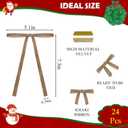 2 x 24 Pcs Velvet Bows Christmas Tree Ornaments Vintage Ribbon for Tree Garland Wreath Indoor Xmas Decorations (Khaki)