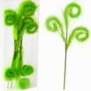 6 Pcs Grinchs Christmas Tree Decorations, 17 Inch Lime Green Christmas Oraments Tree Picks, Grinchmas Tree Topper Filler Decor, Green Feathers Furry Picks for Xmas