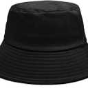 NPJY Bucket Hat for Women Men Cotton Summer Sun Beach Fishing Cap (Black)