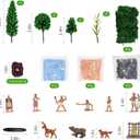 28 PCS Native American Indians Figures Toys Set, Include Plastic Figurine Toys Trees Moss Sand Stones, Kids Historical Education School Project Decoration Birthday Halloween
