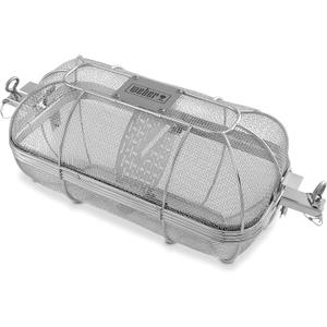 Weber Crafted Rotisserie Crisping Basket  StainlessSteel Rotisserie Basket with Removable Divider for Even Crisping